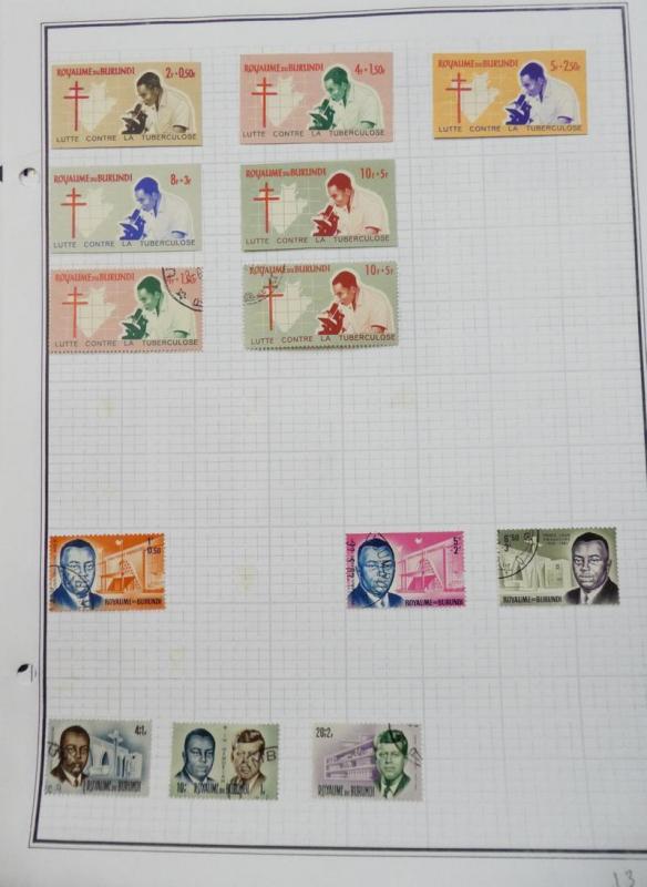 EDW1949SELL : BURUNDI Collection of 213 different on album pages Mostly Topicals