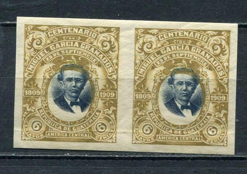 Guatemala 1910 Sc 140 MNH Imperf Pair Shifted Center Gen. Miguel Garcia Granados