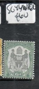 BRITISH CENTRAL AFRICA  6D ARMS  SG 46   MOG       P0624A H
