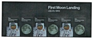 5399- 5400 1969 First Moon Landing /with header & strip of 6 MNH 2019