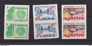 Liberia 1955 50 anniv of Rotary Imperf Pair MNH 15437