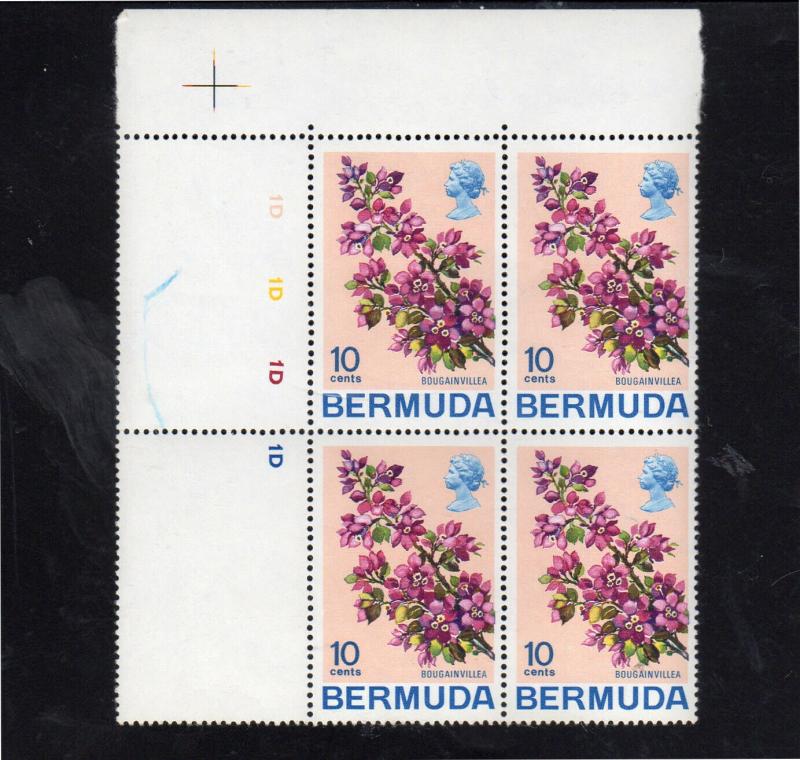 BERMUDA #262  1976  10c  FLOWER      MINT  VF NH  O.G  P/B4
