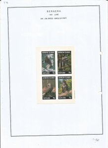 BERNERA -1981 - Birds of Prey -  Imperf 4v Sheet - Mint L. Hinged -Private Issue