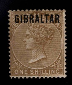 Gibraltar Scott and SG 7 MH* 1886  Overprinted Bermuda stamp