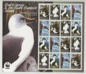 SOUTH GEORGIA Sc 290-93 MNH SET+MINISHEET of 2003 - BIRDS