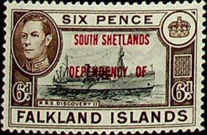 Falkland Islands, Dependencies 1944 SG D6 MH KGVI (002744)