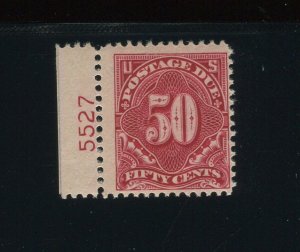 J50 Postage Due Single Line Watermark Mint Plate #5527 Stamp NH (Bx 4216)