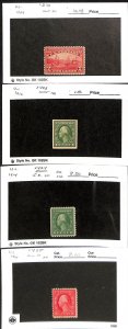 United States Postage Stamp, #372, 408, 424, 425 Mint Hinged, 1909-1914 (B69)