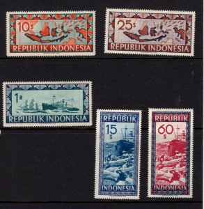 Indonesia 54 - 58 - Singles. MH. OG.   #02 INDO54s5