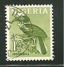 Nigeria 108 Yellow Casqued Hornbill Postally used