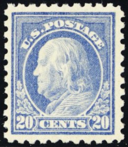 438, Mint VF XLH 20¢ Perf 10 Franklin - Stuart Katz