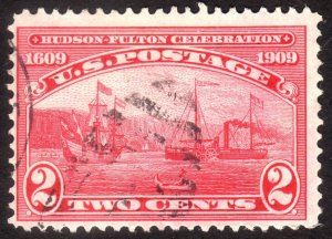 1909, US 2c, Hudson-Fulton, Used, Sc 372