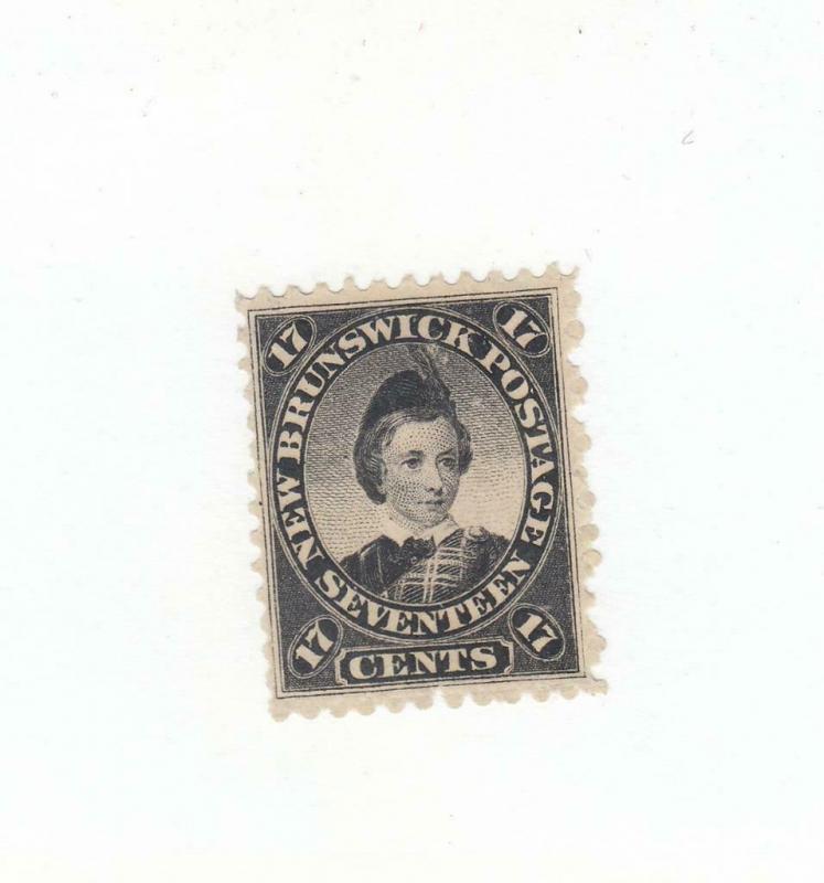 NEW BRUNSWICK # 11 FVF-MH 17cts MAY 15,1860 PRINCE OF WALES /BLACK CAT VALUE $55