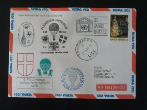 ballonpost OE-DZC balloon flight for WIPA 1981 cover Austria 1981 (UNO)