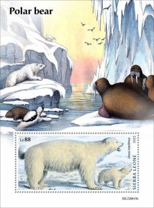 Sierra Leone - 2022 Polar Bears on Stamps - Stamp Souvenir Sheet - SRL220641b