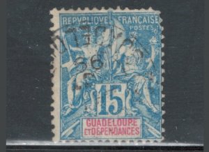 Guadeloupe 1892 Navigation & Commerce 15c Scott # 34 Used