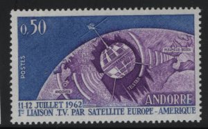 ANDORRA, 154, MNH, 1962, TELSAR AND GLOBE SHOWING ANDOVER