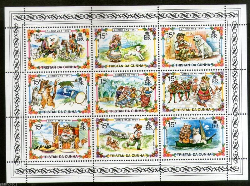 Tristan Da Cunha 1980 Christmas Nursery Rhymes Cartoon Sheetlet Sc 285 MNH #8250