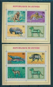 GUINEA, SET OF 3 SOUVENIR SHEETS 1968 ANIMALS,NH