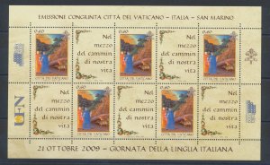 2009 Vatican, Italian language, 1 Souvenir sheet consisting of 5 pairs, BF 58, M