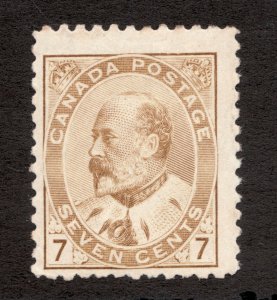 #92 - 1903 - 7 Cent - King Edward VII - Canada - MH - F - Superfleas -  Cv $160