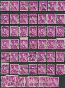 USA  SC#  1036 / 1058  Used  69 selection unsorted - Lincoln see scan