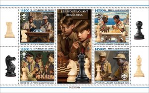 GUINEA - 2023 - Scouts Playing Cards - Perf 4v Sheet - Mint Never Hinged