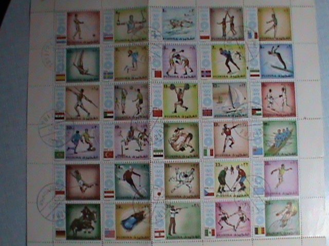 ​FUJEIRA-1972 OLYMPIC GAMES MUNCHUNE'72   CTO FULL SET SHEET-VF  CTO FULL SET