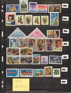 1997 MINT NH COMPLETET COMMEMORATIVE YEAR SET OF 49 STAMPS 