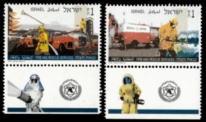 Israel 1995 - Fire & Rescue Services - Set of 2 Stamps - Scott #1250-51 - MNH