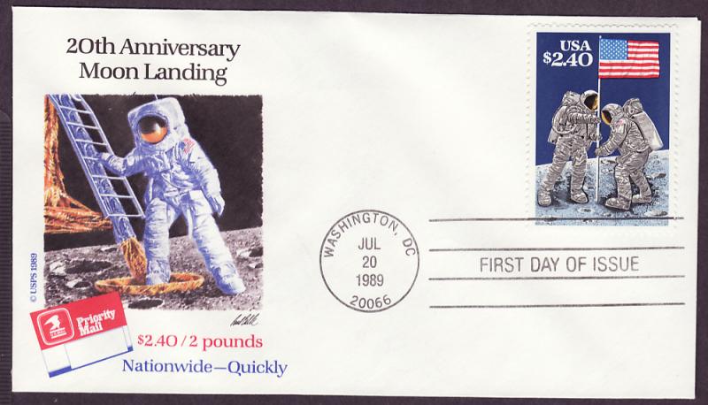 2419 Moon Landing Anniversary cacheted FDC