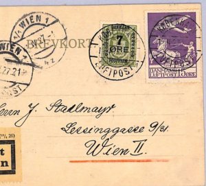 DENMARK Air Mail 1927 FIRST FLIGHT Vienna Copenhagen (1918) Postcard {Joffe}WT65