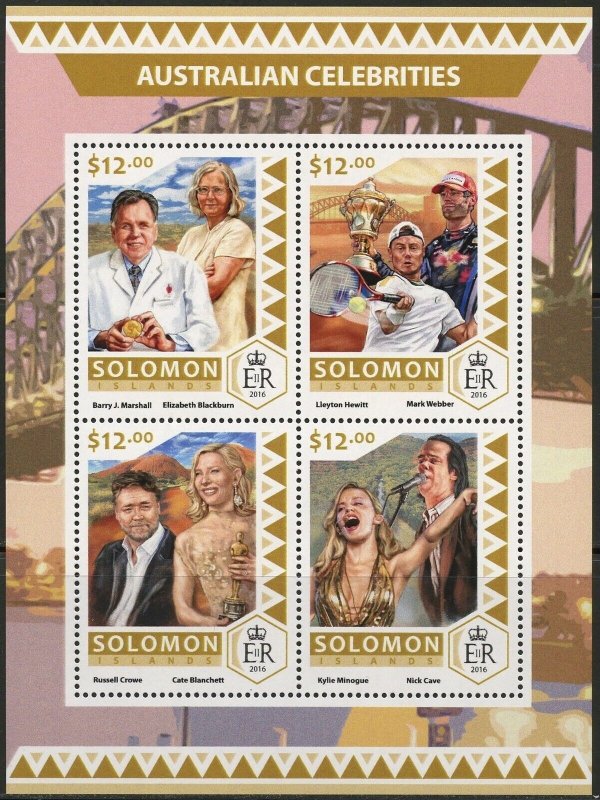 SOLOMON ISLANDS  2017 AUSTRALIAN CELEBRITIES RUSSELL CROWE CATE BLANCHETT SHEET