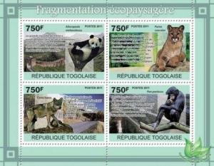 Togo - Animals - 4 Stamp  Sheet  20H-162