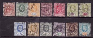 Ceylon-Sc#178-90- id7-used short set to the 75c KEVII-1904-10-