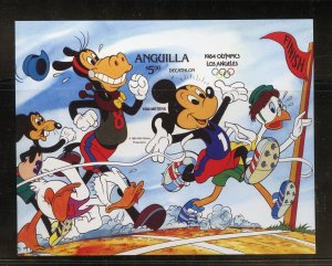 DISNEY ANGUILLA 1984 LOS ANGELES OLYMPIC GAMES IMPERF SOUVENIR SHEET MINT NH