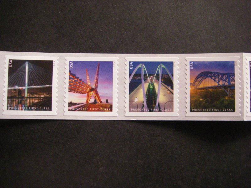 Scott 5808-11 or 5811a, Presort First-Class Bridges, Strip of 4, MNH Coil Beauty