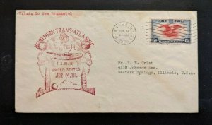1939 New York City First Flight Cover to Western Springs IL Via New Brunswick