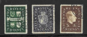 Liechtenstein Sc #157-9 set of 3 used VF