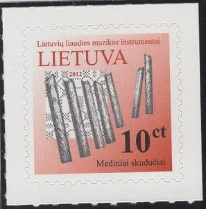 Lithuania 2012 MNH Sc 961 10c Wooden panpipes Music Instruments