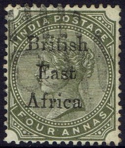 BRITISH EAST AFRICA 1895 QV INDIA OVERPRINT 4A USED