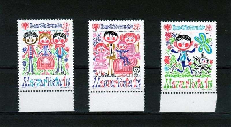 Hungary 1979 YEAR OF THE CHILD set (3) Perforated mnh.vf