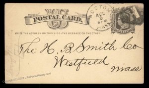 USA 1800s Boston Mass Negative Letter H Fancy Cancel Cover 95035