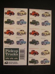 Scott 5101-04 or 5104b, 47c Forever Pickup Trucks, #B11111, Booklet pane of 20