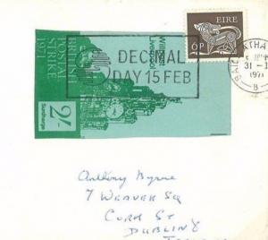 GB STRIKE POST EIRE FRANKING Liverpool *Wilpost*Cover Forwarded Dublin 1971 P203