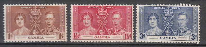 Gambia - 1937 Coronation Sc# 129/131 - MLH (7694)