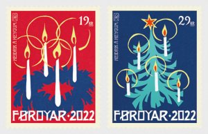 2022 Faroe Is Christmas & Advent (2) (Scott NA) MNH