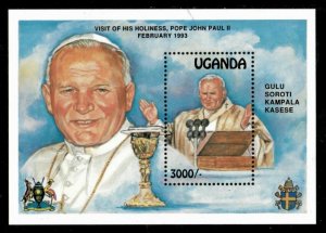 Uganda 1993 - POPE JOHN PAUL II - Souvenir Sheet II (Scott #1122) - MNH