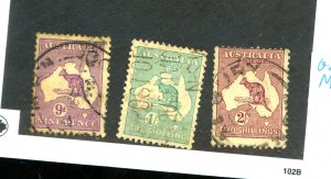 AUSTRALIA #97-99 USED FVF Cat $56