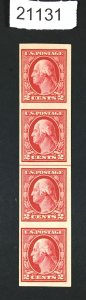 MOMEN: US STAMPS # 409V GUIDE LINE STRIP OF 4 MINT OG 3NH/1H LOT #21131